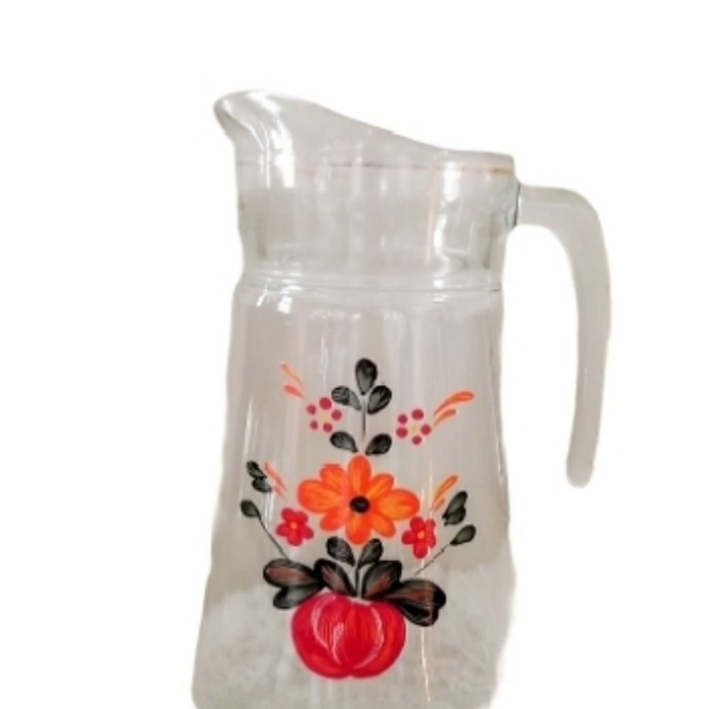 Vintage juice handpainted floral pitcher